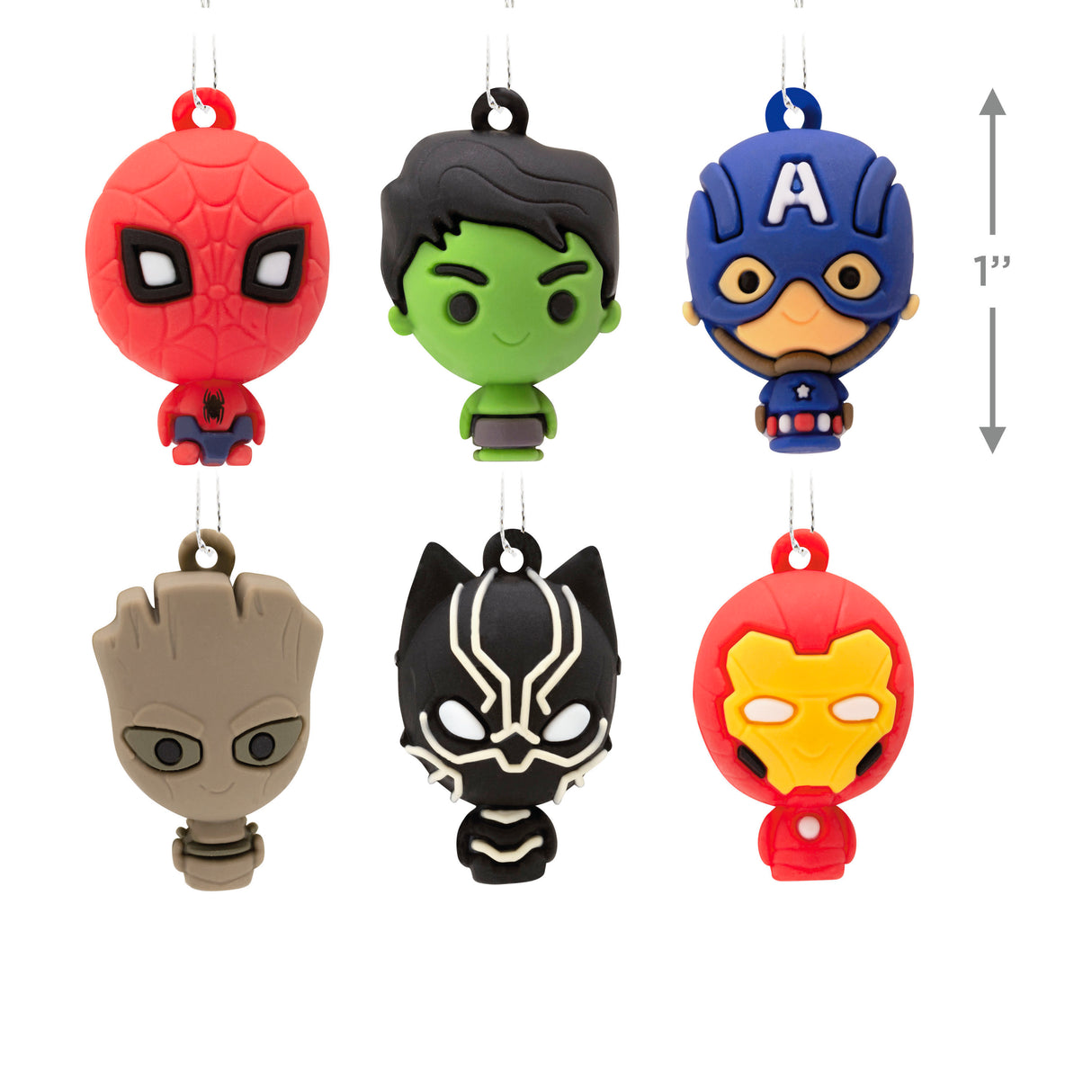 Marvel Super Heroes Miniature Christmas Ornaments, Set of 6