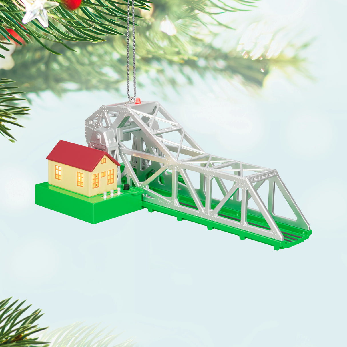 Keepsake Christmas Ornament 2024, Lionel 313 Bascule Bridge With Light, Gifts for Train Lovers