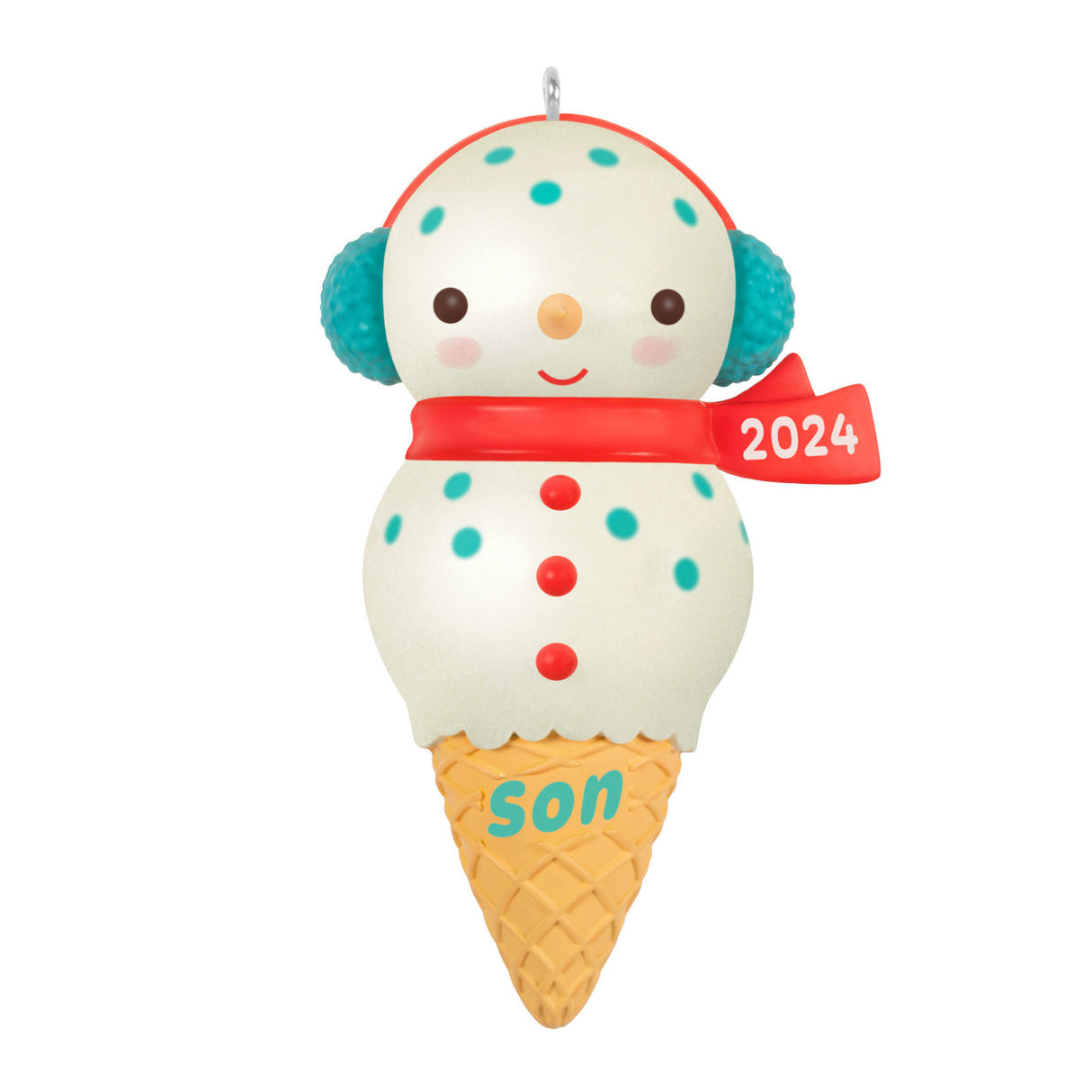 Keepsake Christmas Ornament 2024, Son Snowman Ice Cream Cone 2024, Family Gifts