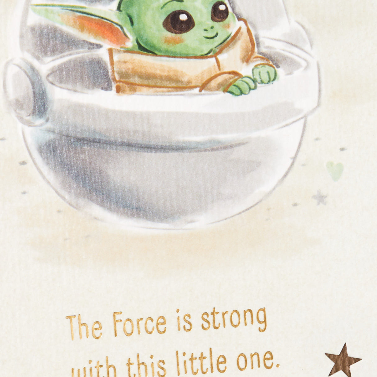 Hallmark Baby Shower Card (Baby Yoda, Force is Strong)