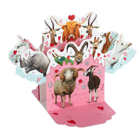 Hallmark Funny Pop Up Valentines Day Card for Husband, Wife, Boyfriend, Girlfriend (Horny Animals)