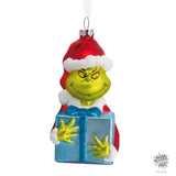 Dr. Seuss's How the Grinch Stole Christmas! Grinch With Present Christmas Ornament, Blown Glass