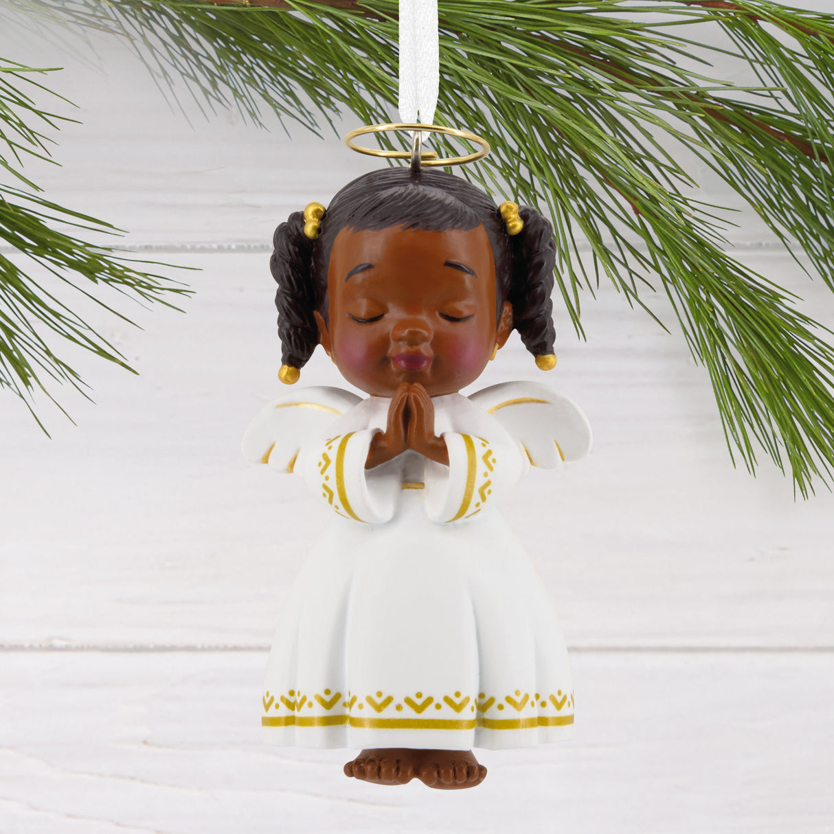 Mahogany Angel Christmas Ornament