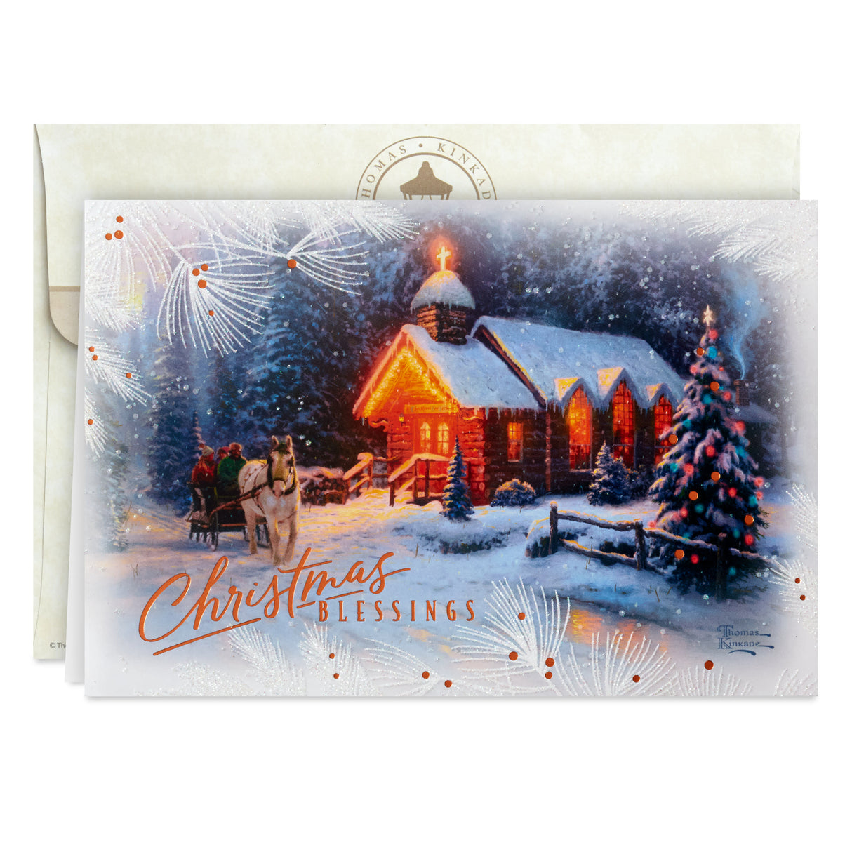 Thomas Kinkade Christmas Cards (16 Cards and Envelopes) Christmas Blessing