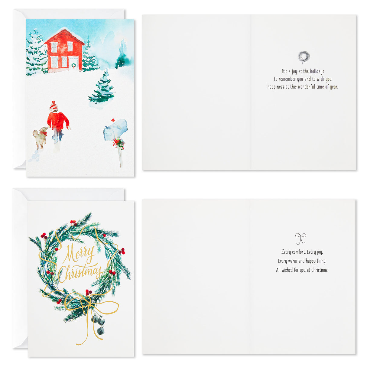 Boxed Christmas Cards Assortment, Cardinals and Snowy Barn (40 Cards and Envelopes)