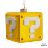 Nintendo Super Mario Question Block Christmas Ornament, Blown Glass