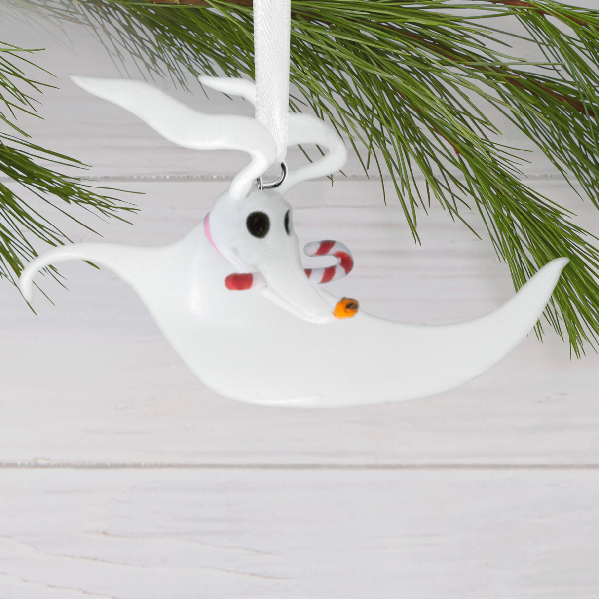 Hallmark Christmas Ornament (Disney Tim Burton's The Nightmare Before Christmas Zero With Candy Cane)