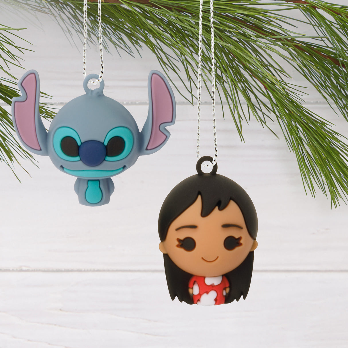 Disney Lilo & Stitch Mini Christmas Ornaments, Shatterproof, Set of 6