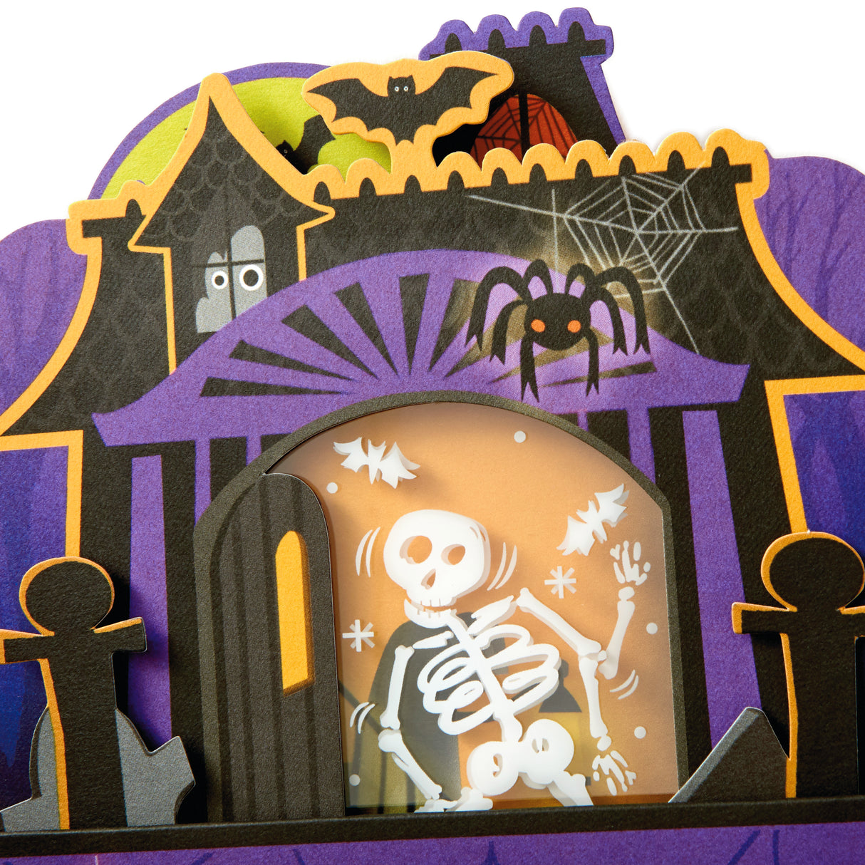 Musical Halloween Card for Kids (Displayable Haunted House with Light Up Skeleton)