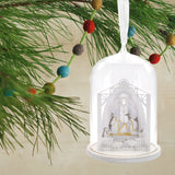 Nativity in Glass Cloche Christmas Ornament