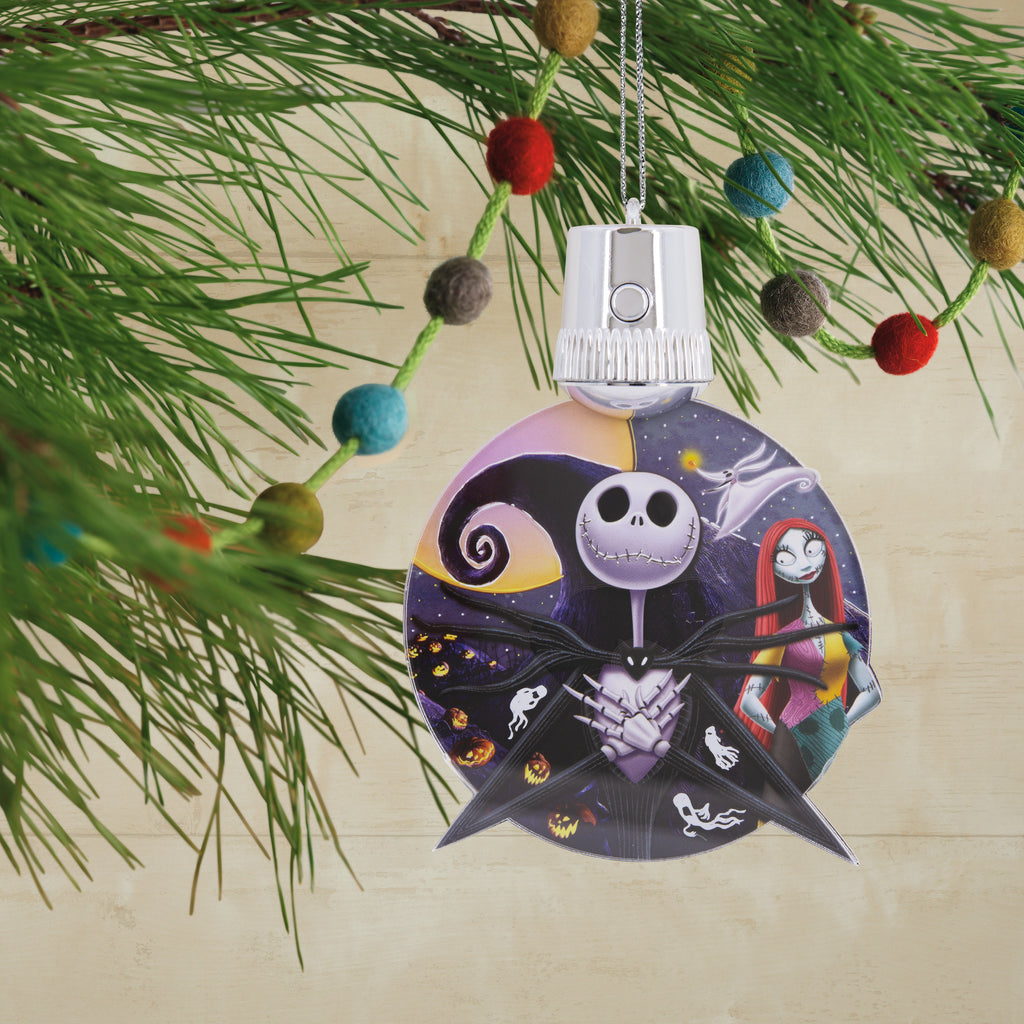 Hallmark Disney Tim Burton's The Nightmare Before Christmas Jack and Sally Light-Up Christmas Ornament