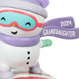 Keepsake Christmas Ornament 2024, Granddaughter Snowboarding Snowman 2024, Family Gifts