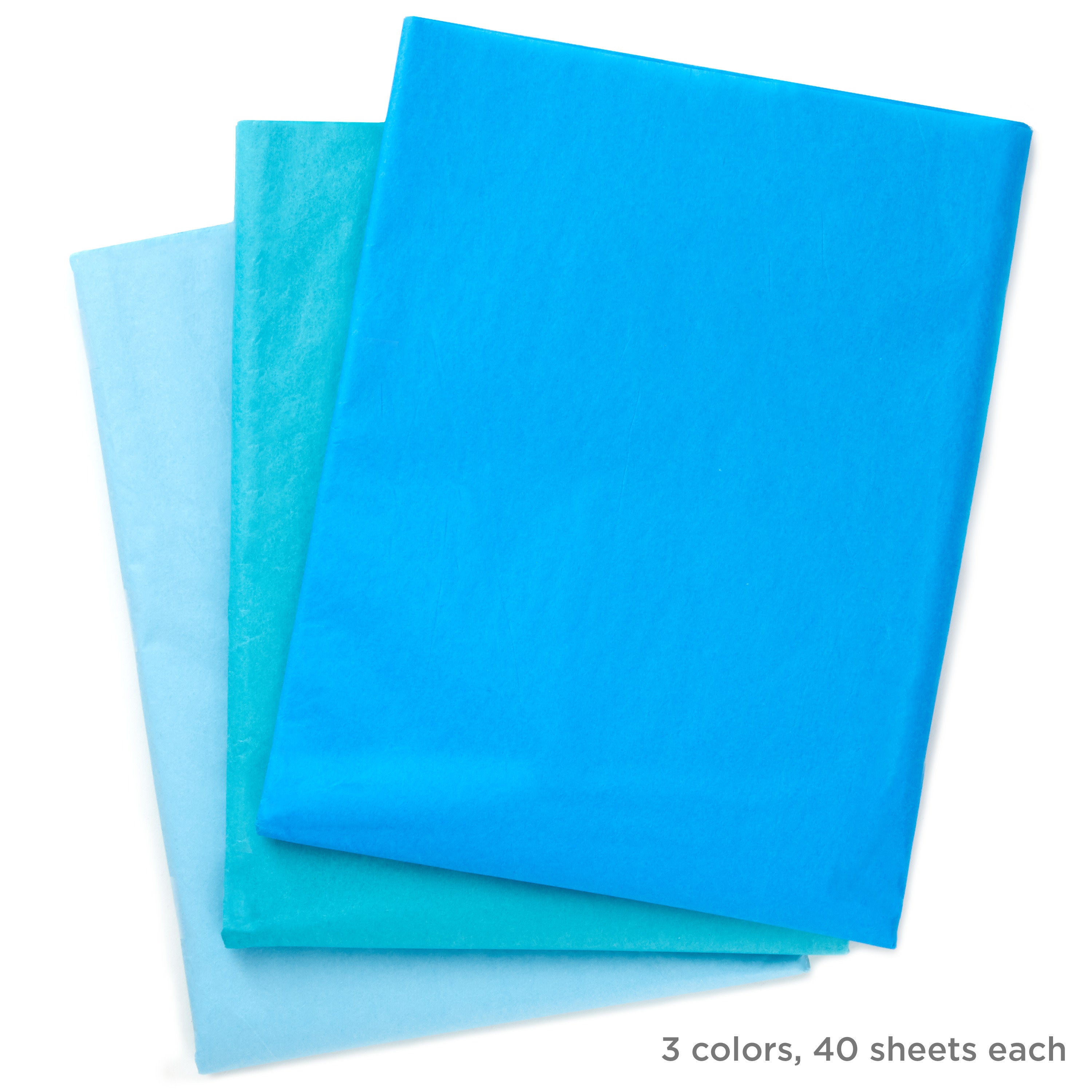 Hallmark Royal Blue, Turquoise and Light Blue Bulk Tissue Paper (90 Sheets) for Birthdays, Hanukkah, Father's Day, Baby Showers, Graduations