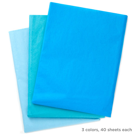 Hallmark Royal Blue, Turquoise and Light Blue Bulk Tissue Paper (90 Sheets) for Birthdays, Hanukkah, Father's Day, Baby Showers, Graduations