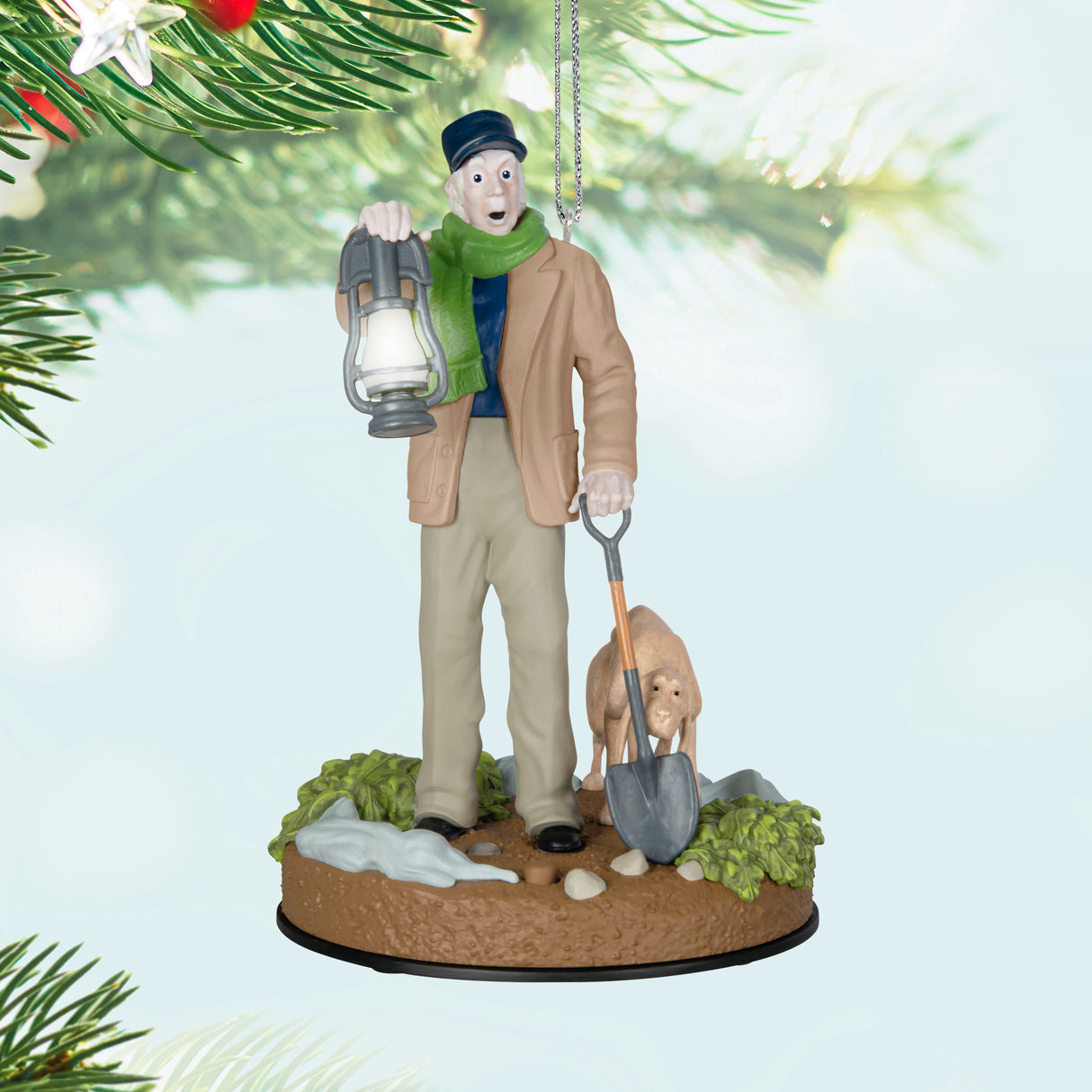 Keepsake Christmas Ornament, Disney The Haunted Mansion Collection The Caretaker and His Dog With Light and Sound, Gifts for Disney Fans