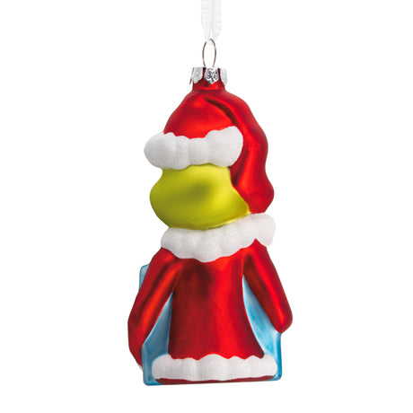 Dr. Seuss's How the Grinch Stole Christmas! Grinch With Present Christmas Ornament, Blown Glass