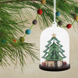 Christmas Tree in Glass Cloche Christmas Ornament