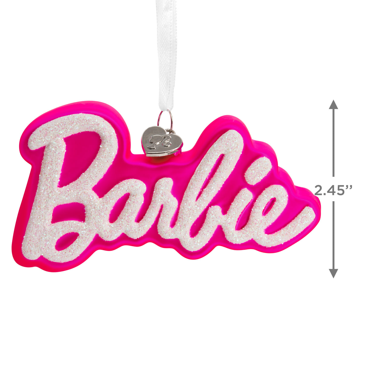 Hallmark Christmas Ornament (Barbie Logo, Blown Glass)