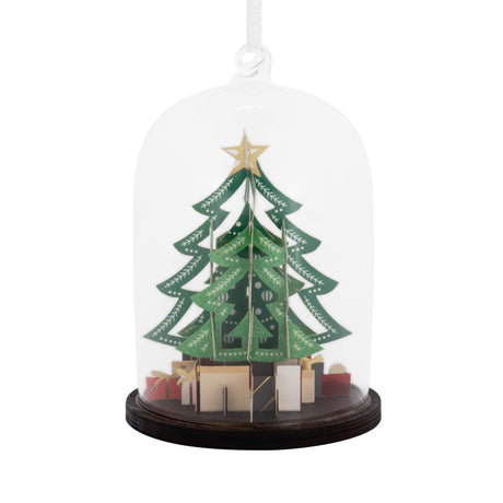 Christmas Tree in Glass Cloche Christmas Ornament