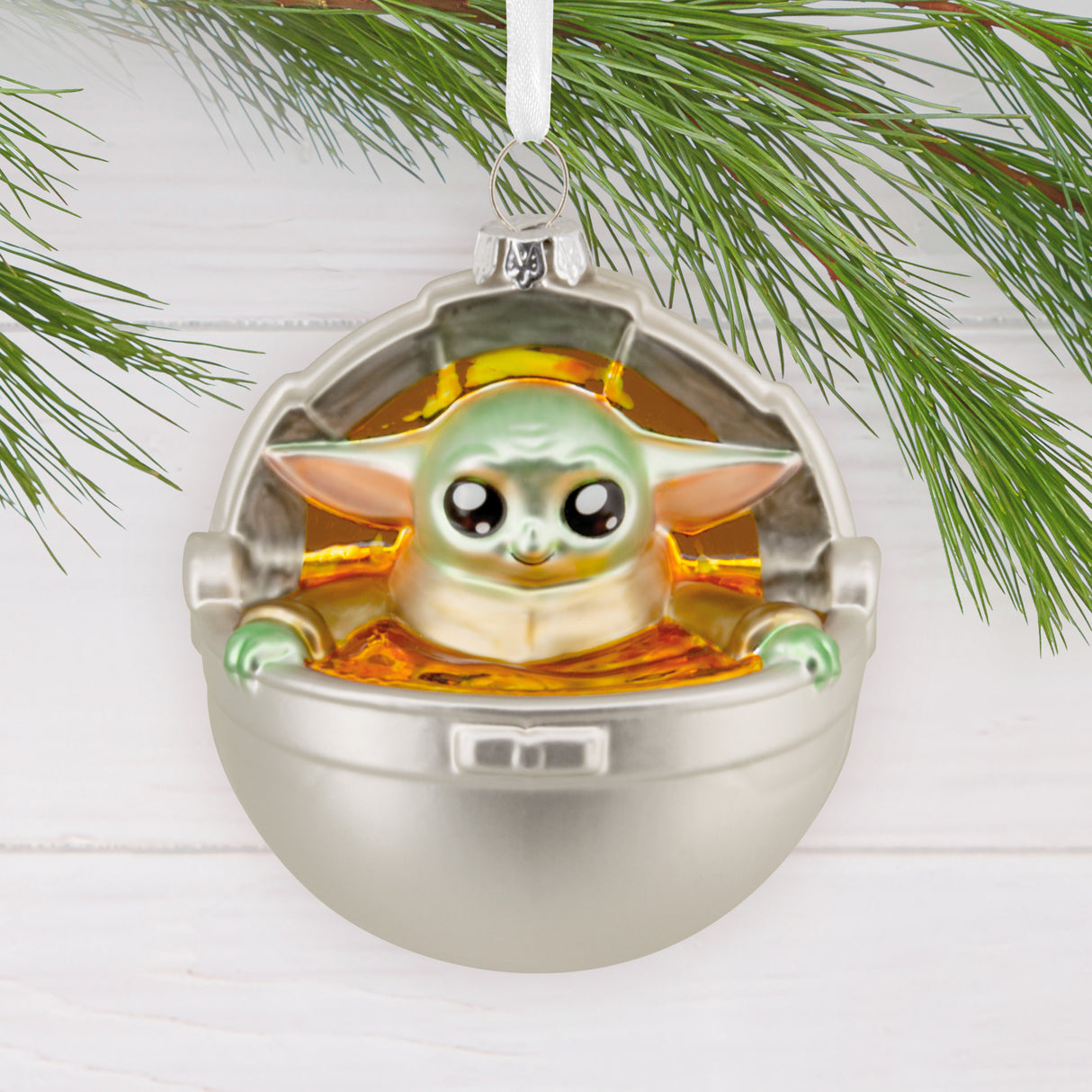Hallmark Christmas Ornament (Star Wars: The Mandalorian Grogu in Pram, Glass)