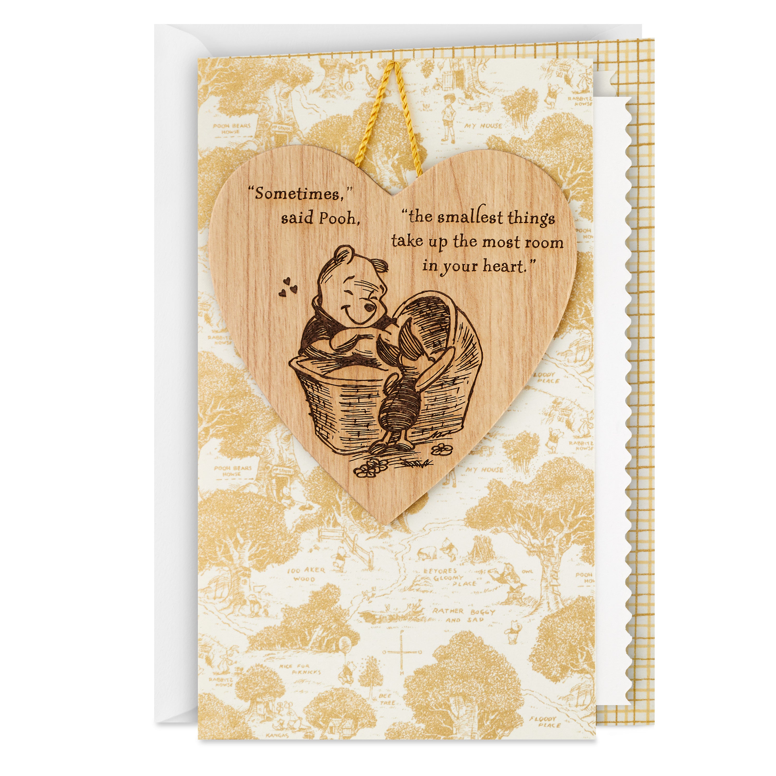 Hallmark Winnie the Pooh Baby Shower Card with Removable Ornament (Pooh and Piglet)