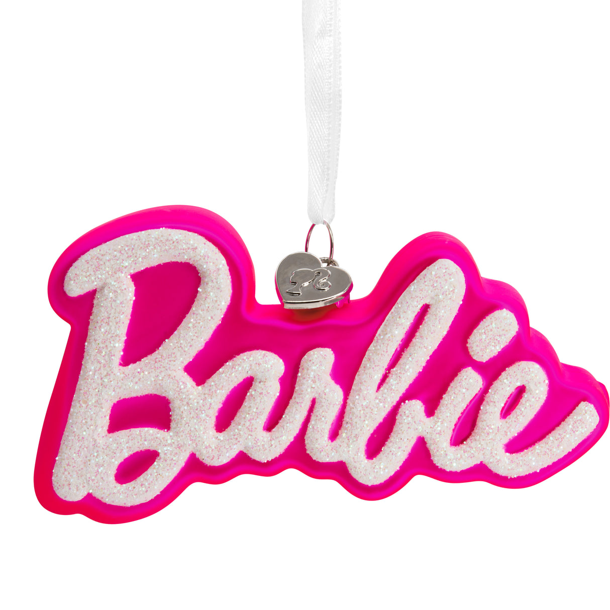 Hallmark Christmas Ornament (Barbie Logo, Blown Glass)