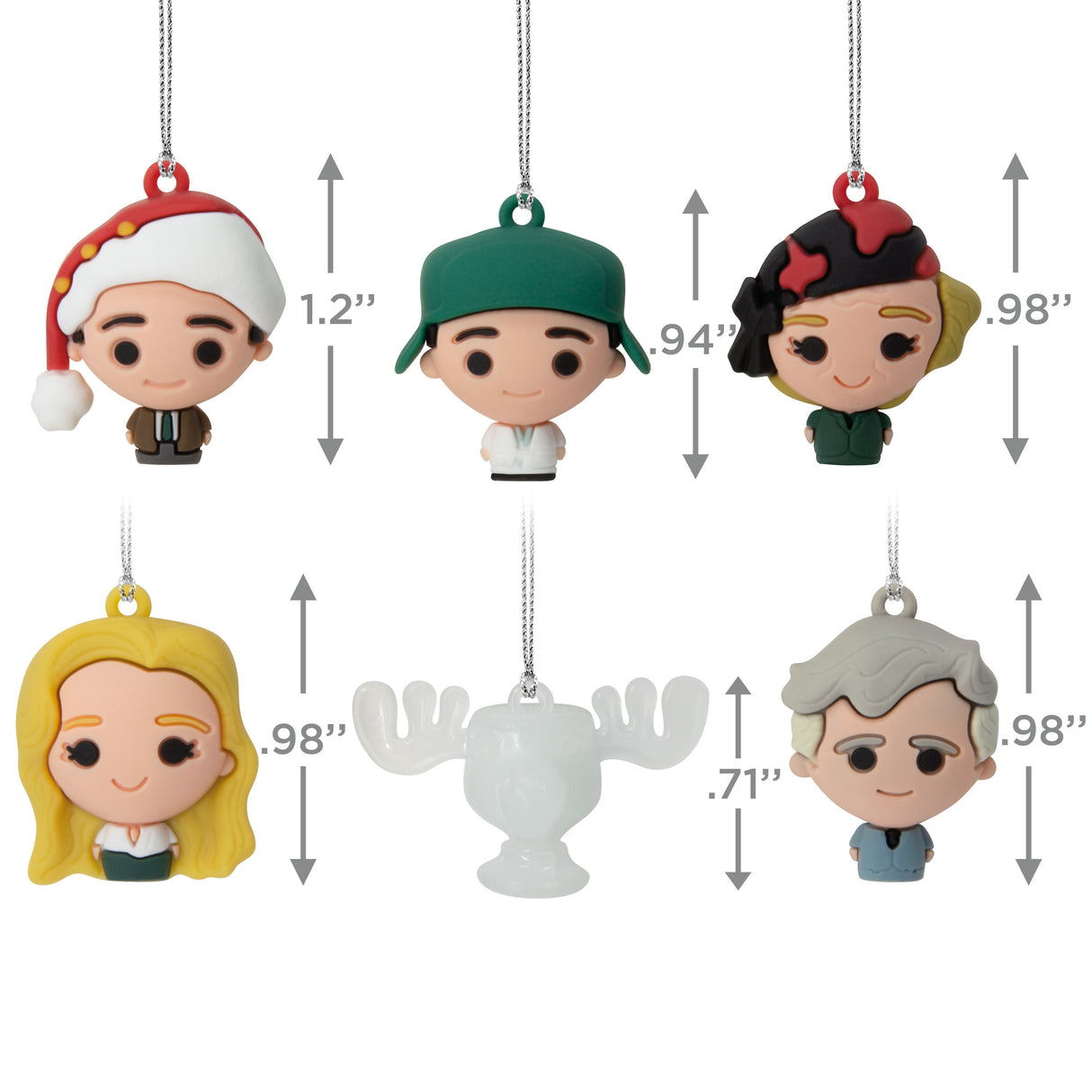 National Lampoon's Christmas Vacation Mini Christmas Ornaments, Shatterproof, Set of 6