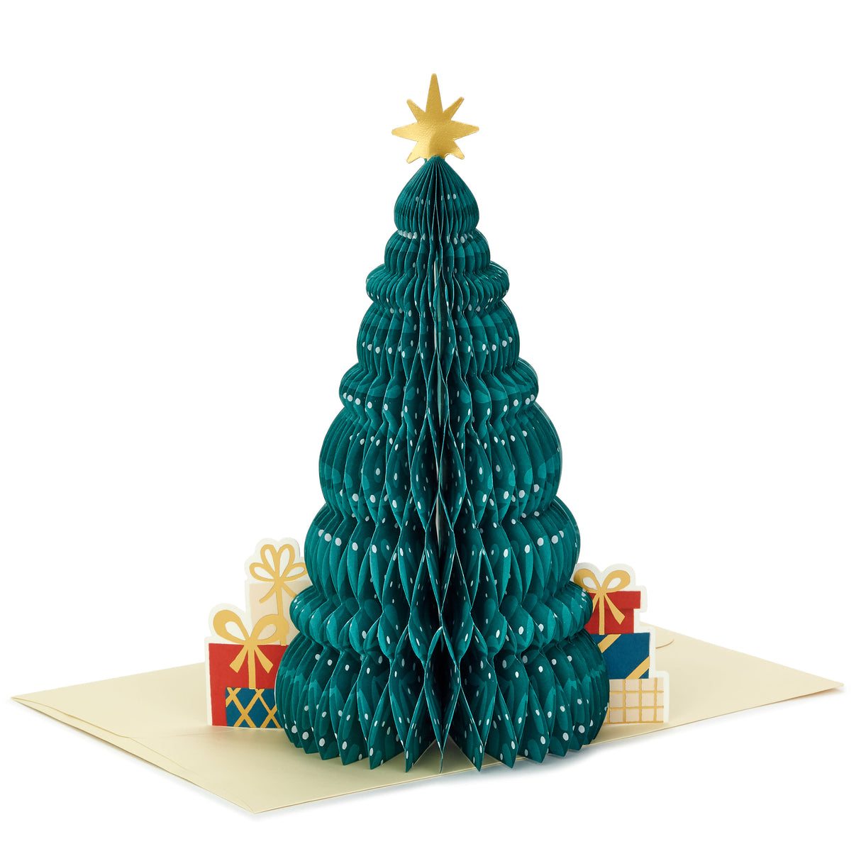 Hallmark Paper Wonder Displayable Pop Up Honeycomb Christmas Card (Christmas Tree)