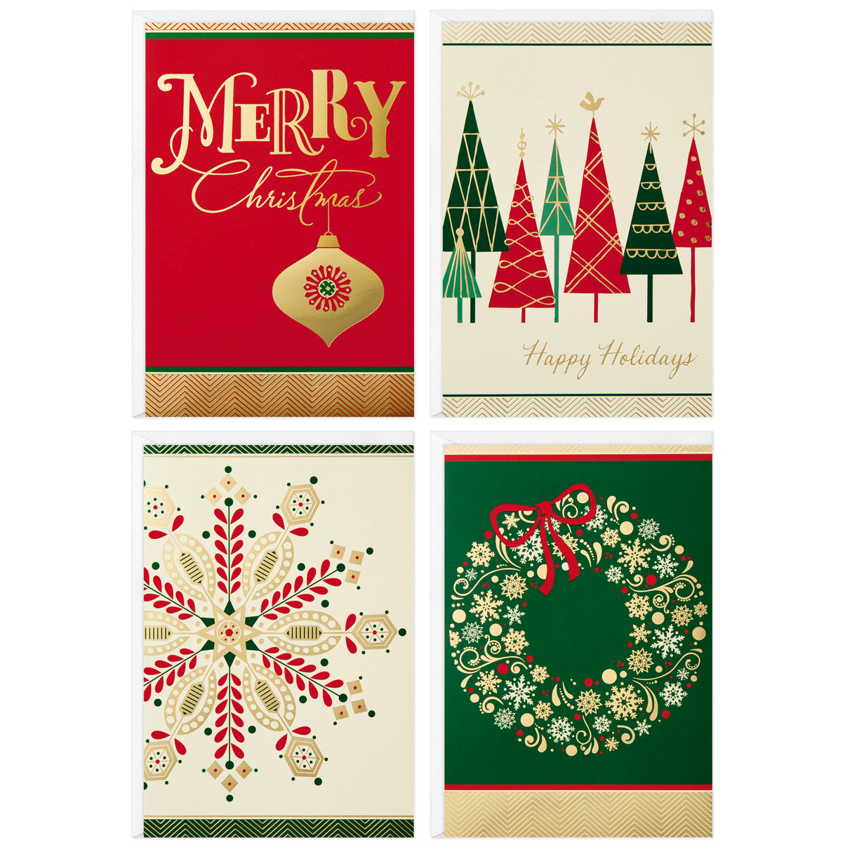 Christmas Boxed Cards Assortment, Elegant Icons (4 Designs, 24 Cards with Envelopes)