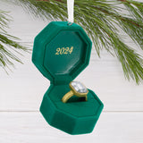 Engagement Ring in Green Box 2024 Christmas Ornament