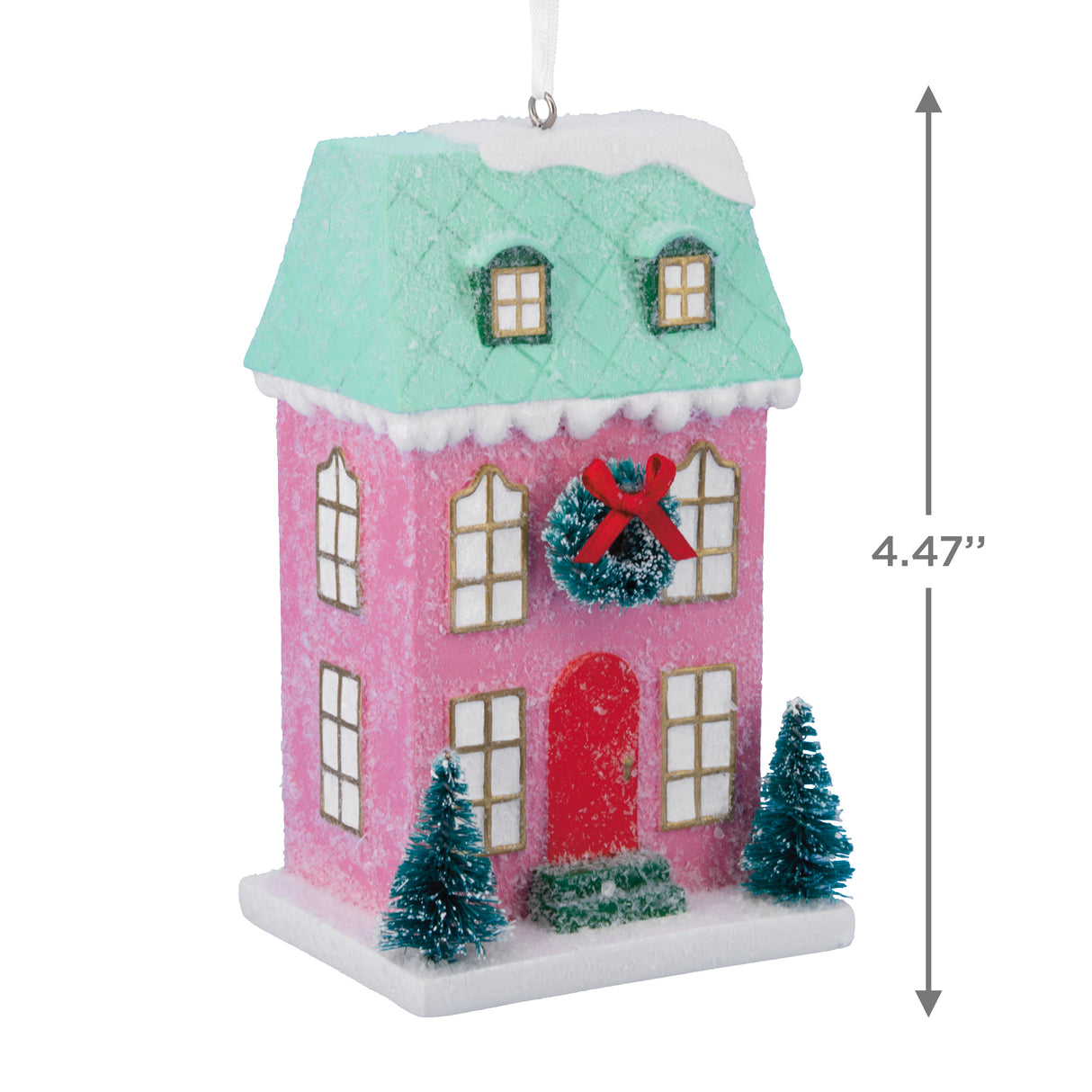 Signature Pink Row House Christmas Ornament