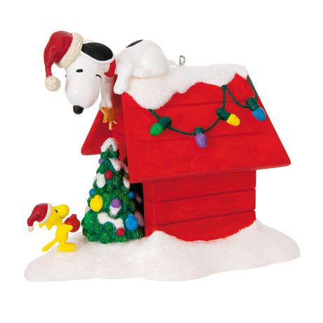 Keepsake Christmas Ornament 2024, The Peanuts Gang Deck the Doghouse Musical With Light, Gifts for Peanuts Fans