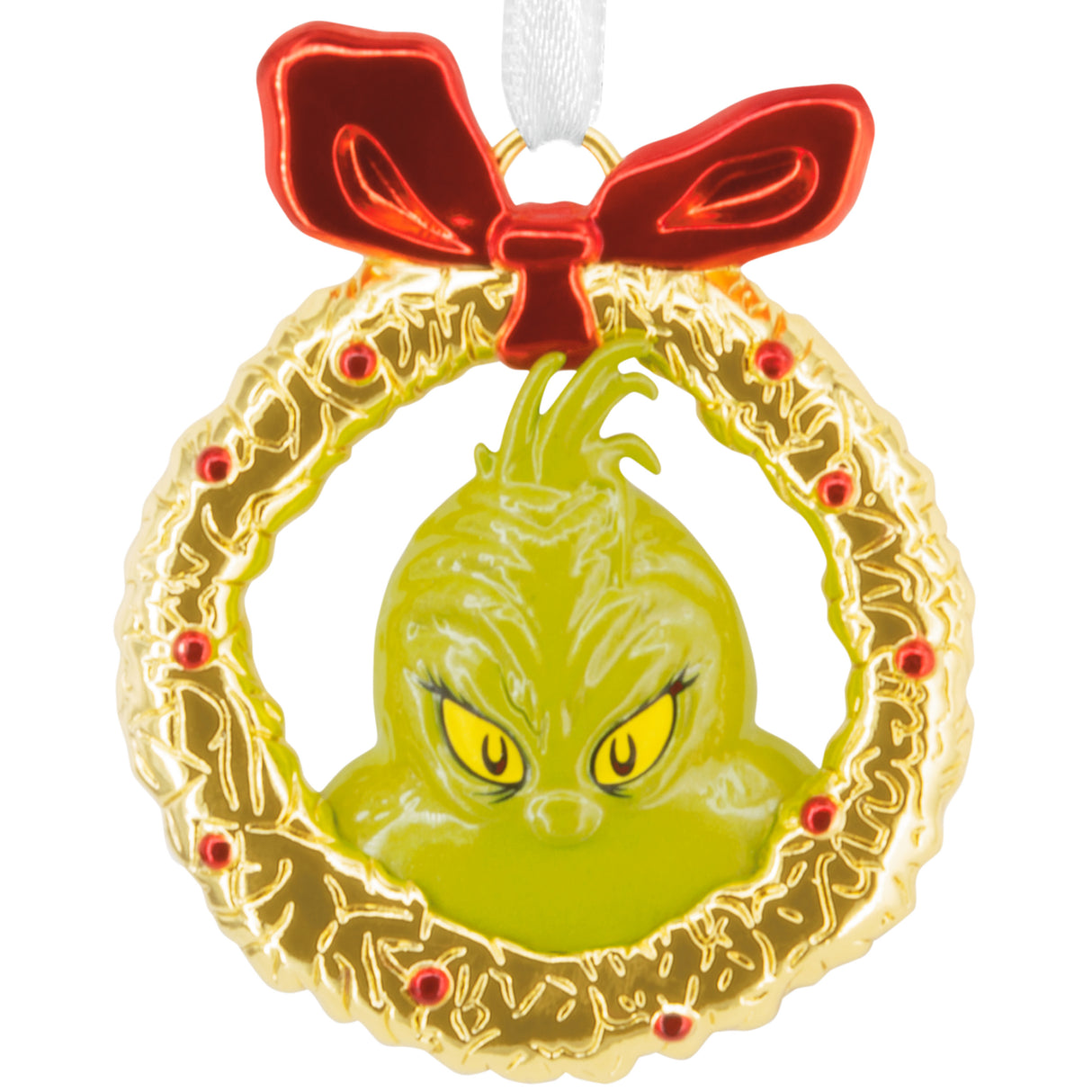 Hallmark Christmas Ornament (Dr. Seuss's How the Grinch Stole Christmas! Grinch in Wreath, Metal)