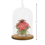 Poinsettia in Glass Cloche Christmas Ornament