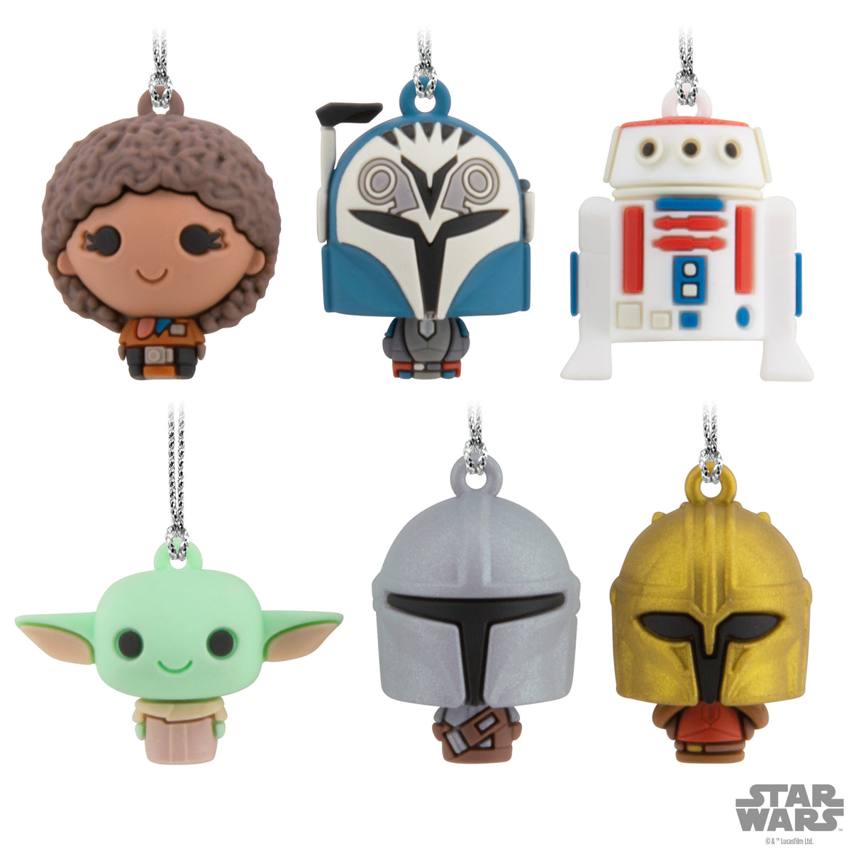 Hallmark Mini Christmas Ornaments (Star Wars: The Mandalorian, Shatterproof), Set of 6