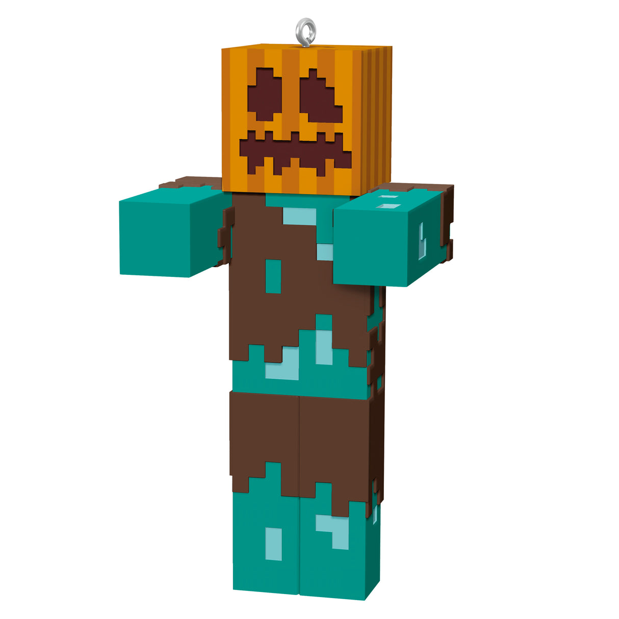 Keepsake Halloween Ornament 2024, Minecraft Drowned With Carved Pumpkin, Gifts for Gamers