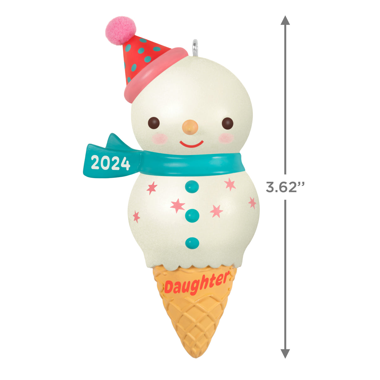 Keepsake Christmas Ornament 2024, Daughter Snowman Ice Cream Cone 2024, Family Gifts