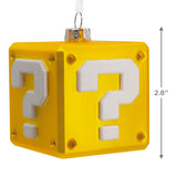 Nintendo Super Mario Question Block Christmas Ornament, Blown Glass