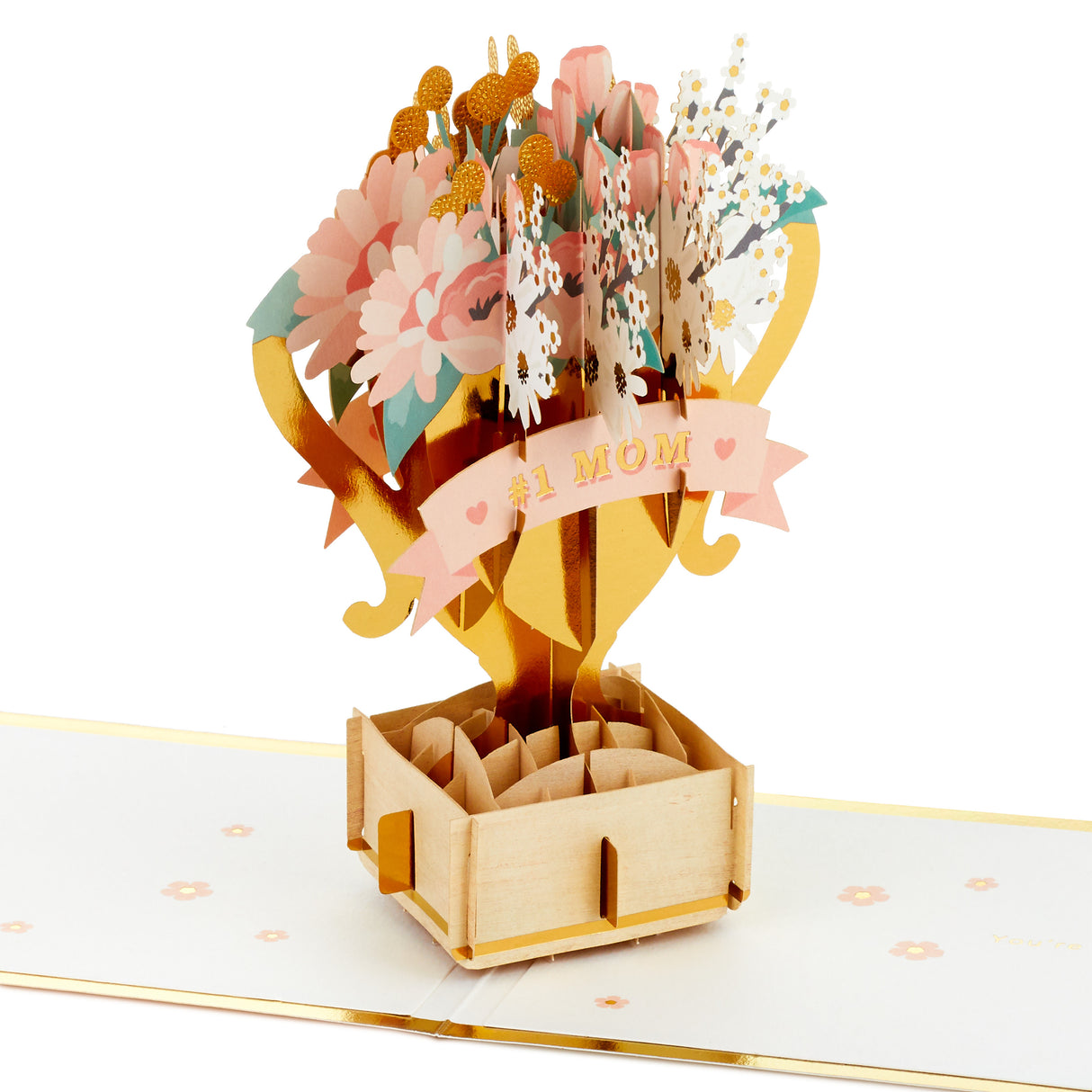 All Time Best Trophy With Flowers 3D Pop-Up Mother's Day Card for Mom