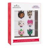 DreamWorks Animation Gabby's Dollhouse 1" Miniature Christmas Ornaments, Set of 6 Mini, Shatterproof