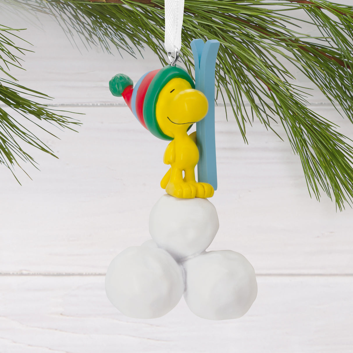 Peanuts Woodstock on Snowballs Christmas Ornament