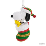 Hallmark Christmas Ornament (Peanuts Snoopy and Woodstock in Stocking)