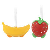 Hallmark Christmas Ornaments (Better Together Strawberry and Banana Magnetic), Set of 2