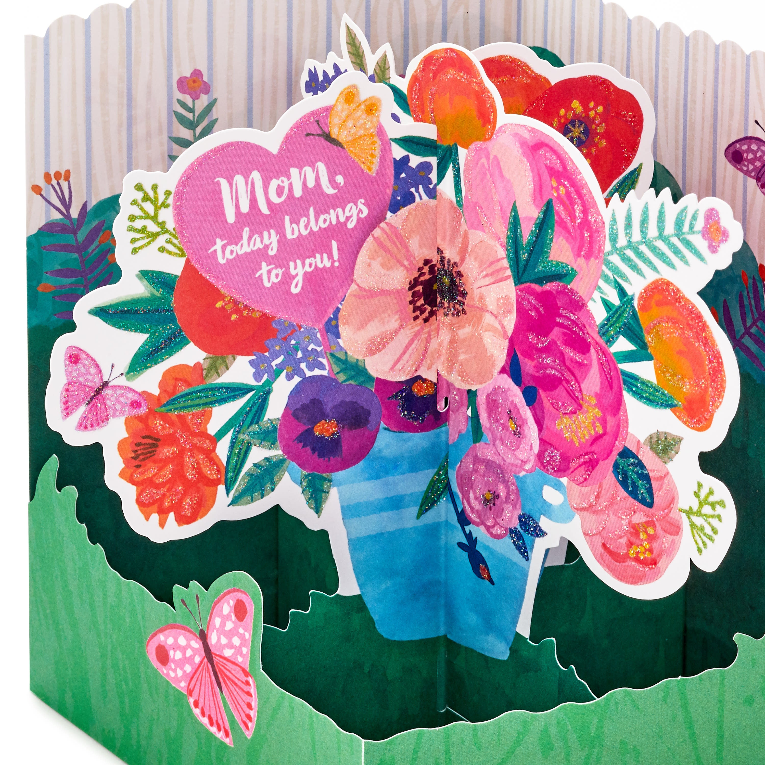 Hallmark Paper Wonder Displayable Pop Up Mothers Day Card for Mom (Pot of Flowers)