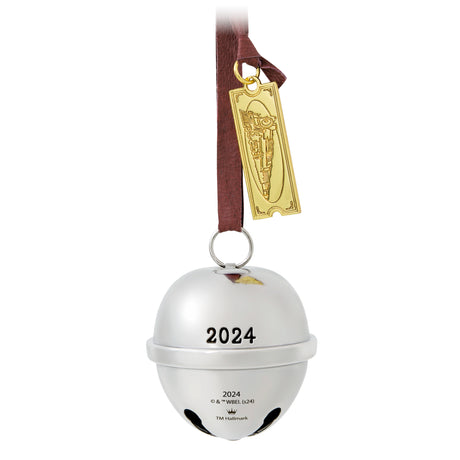 Keepsake Christmas Ornament 2024, The Polar Express 20th Anniversary Santa's Sleigh Bell 2024, Metal, Christmas Movie Gifts