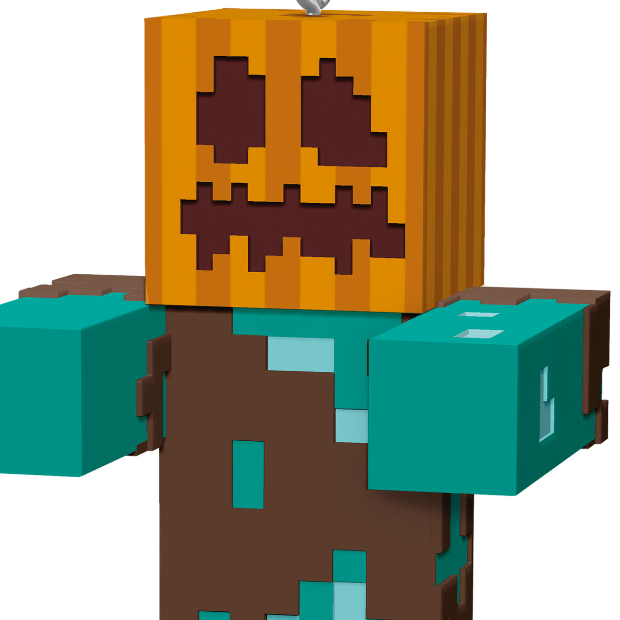 Keepsake Halloween Ornament 2024, Minecraft Drowned With Carved Pumpkin, Gifts for Gamers