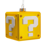 Nintendo Super Mario Question Block Christmas Ornament, Blown Glass