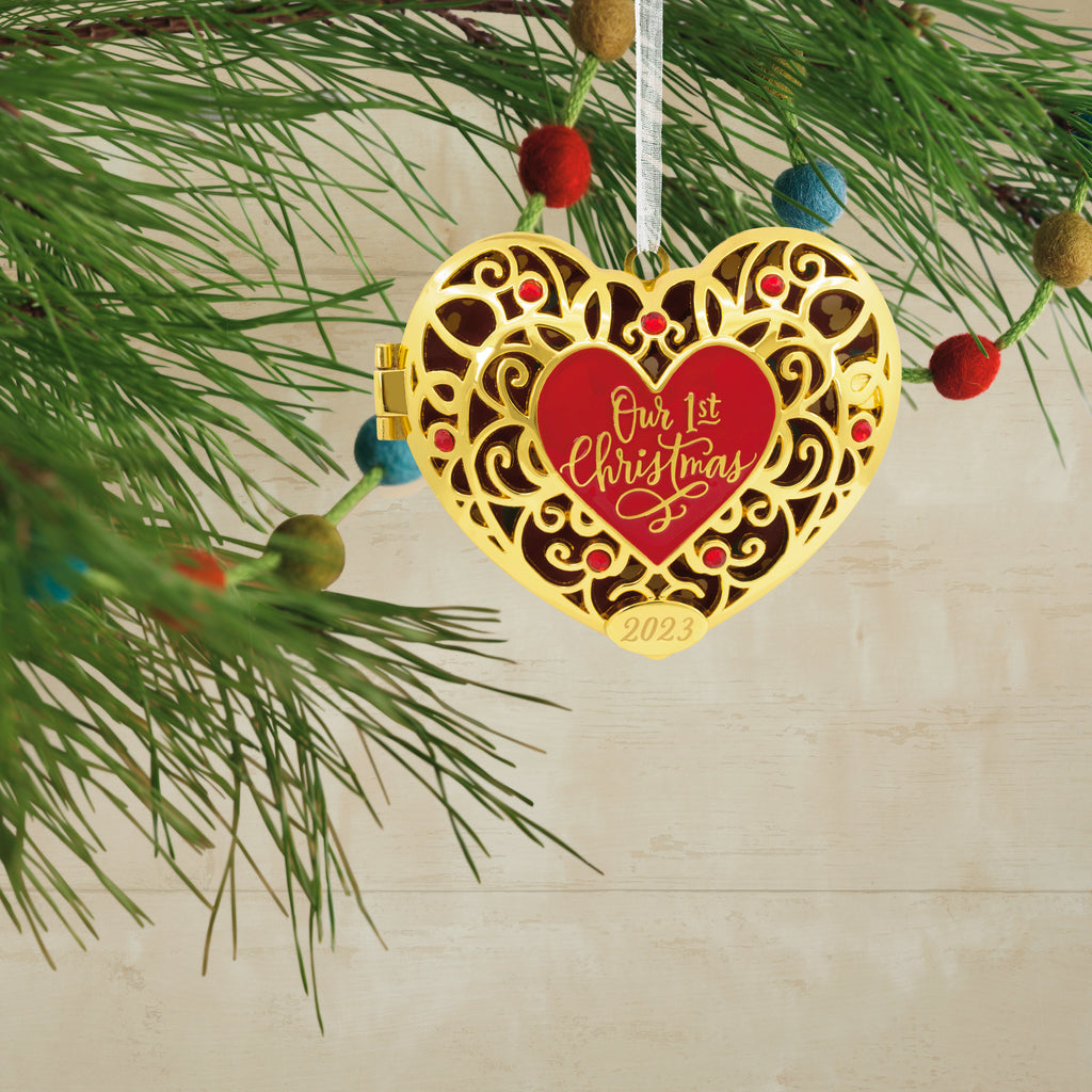 Hallmark Our First Christmas Heart Locket 2023 Christmas Ornament, Premium Metal