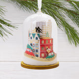 Signature City Scene in Glass Cloche Christmas Ornament