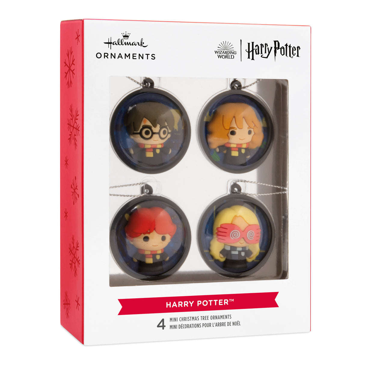 Harry Potter Scenes Mini Christmas Ornaments, Shatterproof, Set of 4